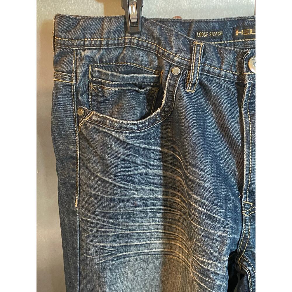 Vintage Y2K Helix Jeans w/ Embroidered Back Pockets 34x30 - Picture 9 of 12